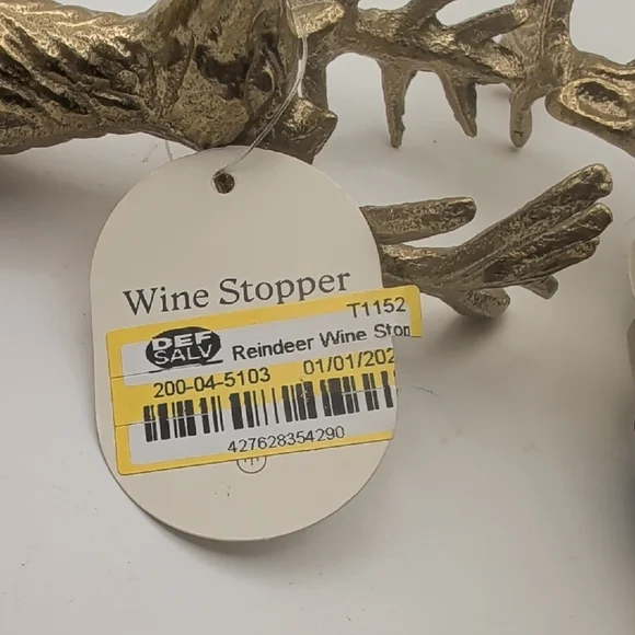 Gold Reindeer Wine Stoppers - Picture 2 of 5